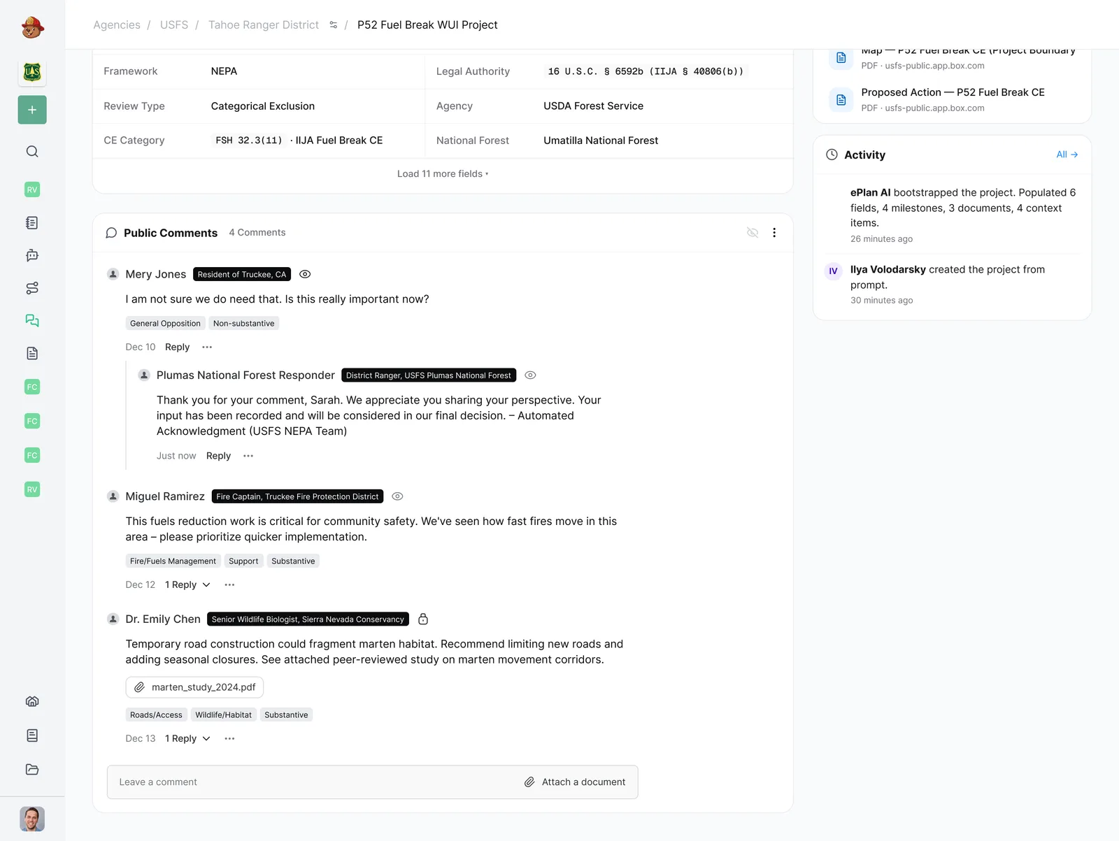 Public comment portal