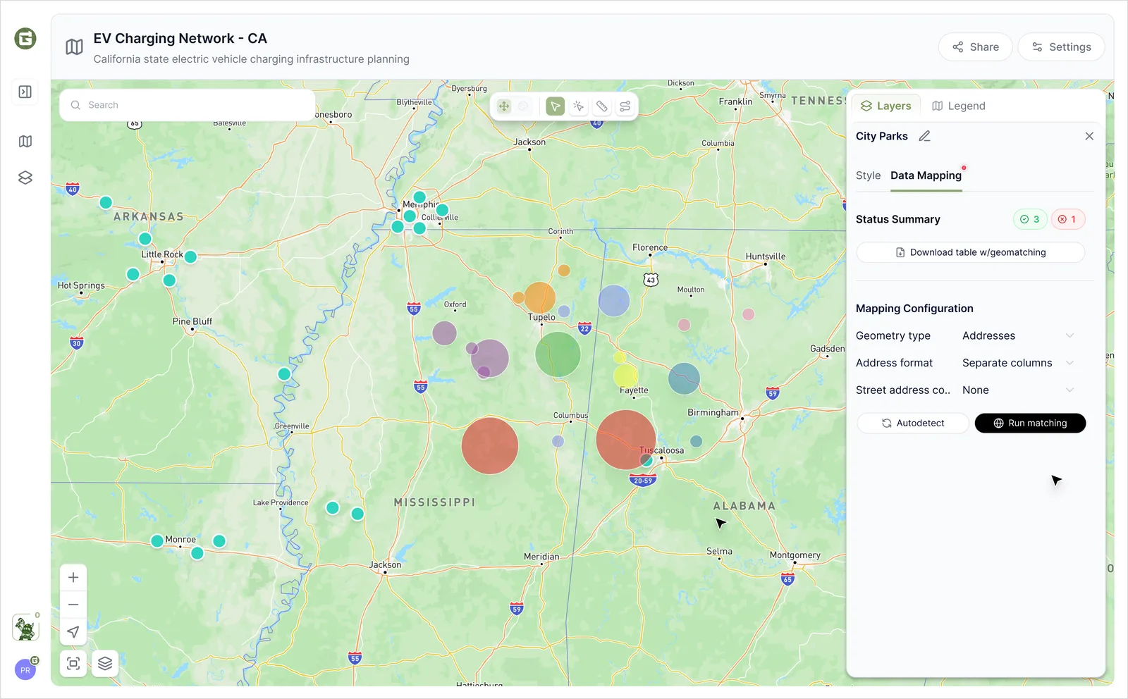 Data mapping and geocoding